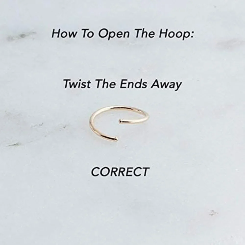 14K Rose Gold Filled Multi Size Open Piercing Hoops Cartilage Helix Tragus - Picture 4 of 7